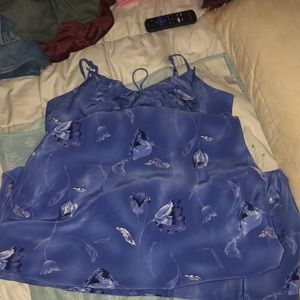 Blue floor length summer dress